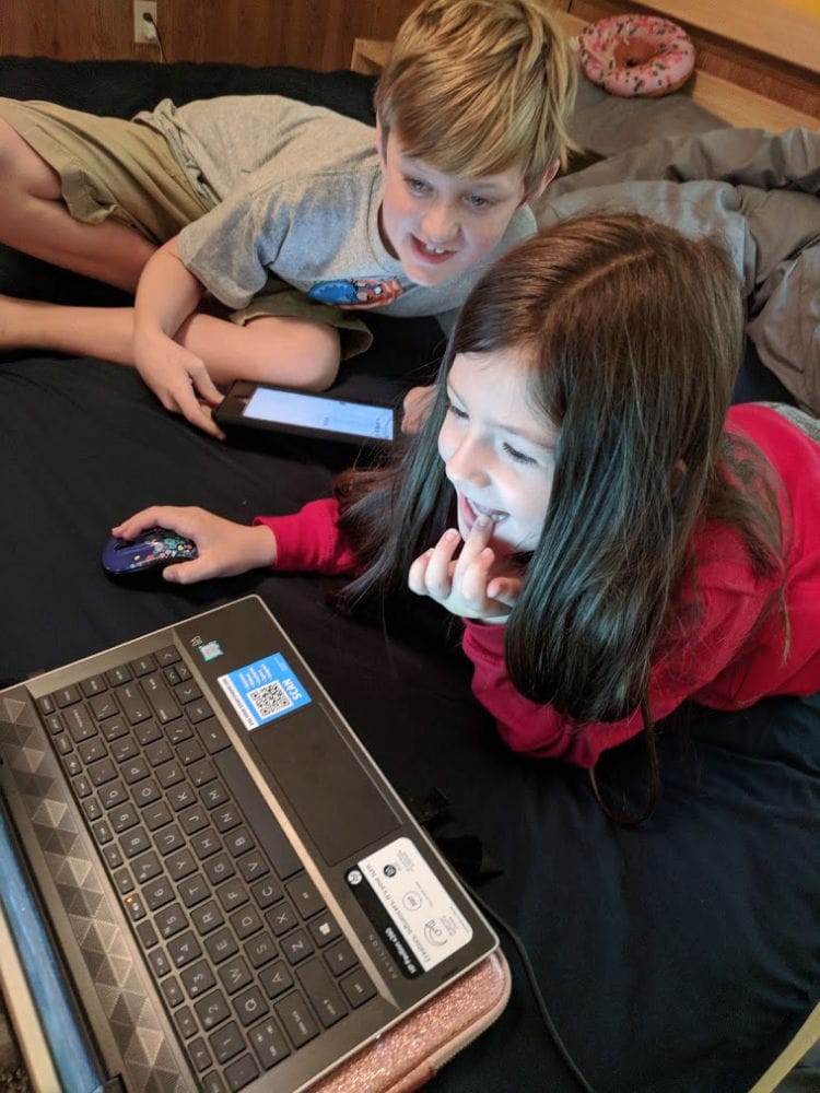kids on laptops