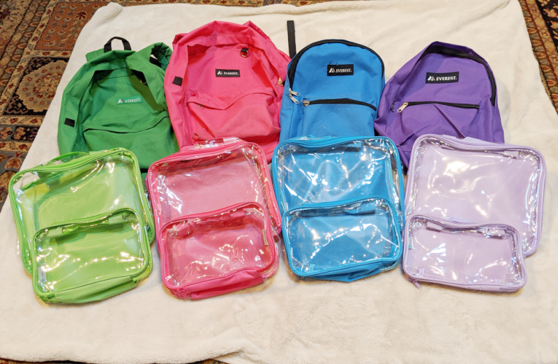Kids backpacks and packing cubes