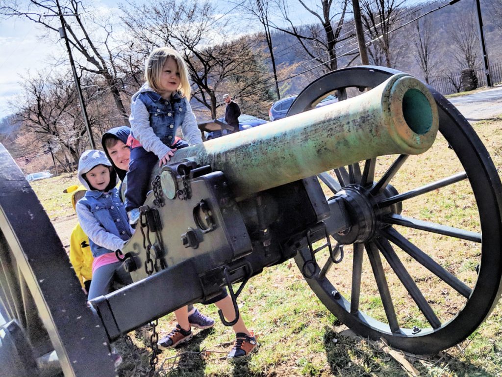 Kids on Harpers Ferry Cannon