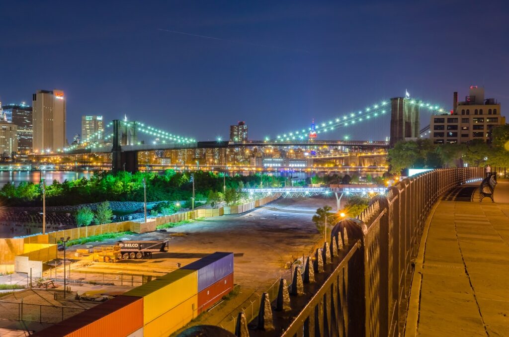Brooklyn Bridge at Night from Brooklyn Heights Promenade